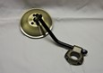 4" Mirror, Antique Brass Head & Clamp for 1" & 7/8" Handlebars